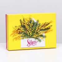 8МАРТА Подароч. коробка 21*15*5,7см "8 Марта" мимозы арт.9433599