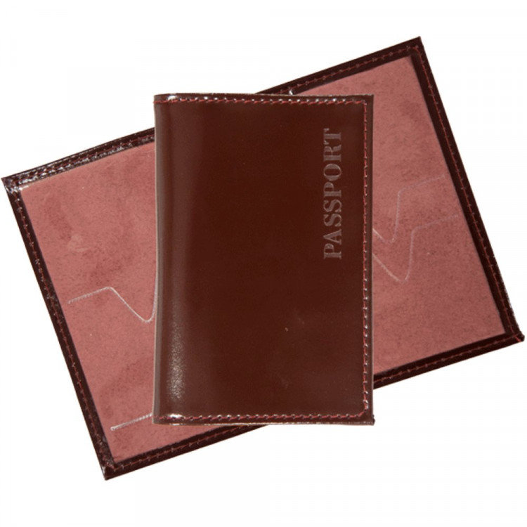 Обложка д/паспорта Attomex натуральная кожа гладкая "PASSPORT", бордовая арт.1030602