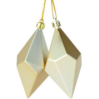 Фигурка на ёлку пластик 11см "Ромб" 02шт/наб. цв.золото арт.87025