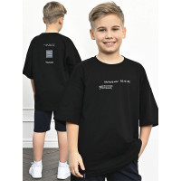 Футболка для мальчика арт.3002/3003 размер 36/140-46/170 цвет черный