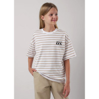 Футболка для девочки арт.CLE 856797кдн_п размер 34/134-42/158 цвет молочный/бежевый