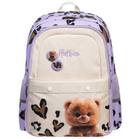 Рюкзак для девочек школьный (Hatber) МОДНАЯ ШКОЛА Пушистый мишка 41х29х17,5 см арт.NRk_22044