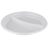 Тарелка пластик 2-секц. d-205мм, упаковка 100шт. (Ст.1/18)