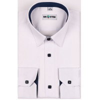 Сорочка подростковая приталеная длинный рукав размерный ряд 36/158-164(XXS)-41/176-182(XL) цвет белый Brostem арт.1LBX212-1X** на кнопках