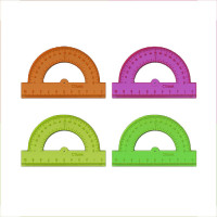 Транспортир 10см 180° (СТАММ) флюоресцентные отливная шкала арт.ТР21