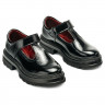 Туфли для девочки (ШАГОВИТА) черные верх-натуральная кожа лак подкладка-натуральная кожа размерный ряд 32-37 арт.23СМФ 63302