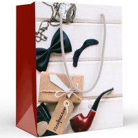 Пакет подароч. бумаж. 23*18см "Мужской с трубкой" арт.151102293