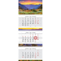 Календарь настенный 3-бл 2026 297*750мм "Краски природы" на 3 гребнях Хатбер арт.3Кв3гр2ц_10109