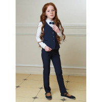 Брюки для девочки (ГЕРМИОНА) ткань 07 арт.6042-07 размер 30/122-44/170 цвет синий