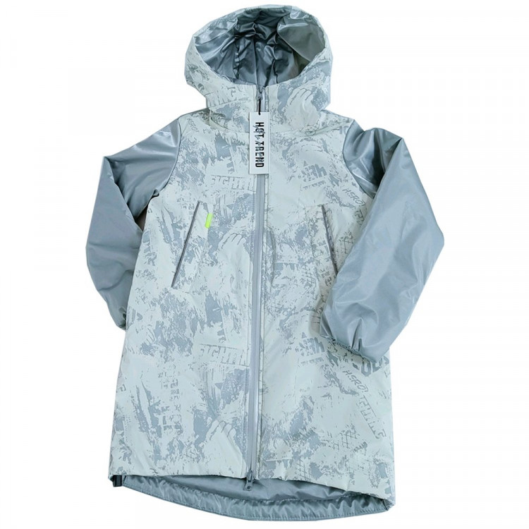 Куртка осенняя для девочки (Аврора) арт.Николь размерный ряд 32/128-44/164 цвет серебро