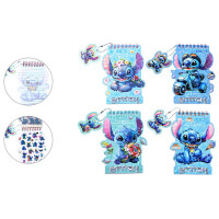 Блокнот А6 мягкая обложка на гребне 30 листов (Mazari) Ушастик 8 листов с наклейкам ассорти арт.M-3302