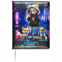 Дневник школьный твердая обложка кожзам (deVENTE) Korokoro тиснение фольгой, отстрочка, ляссе арт.2020538