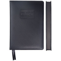 Ежедневник А5 2026 к/з deVENTE "Total Black" черный паттерн в ромб, черн.срез, 168л арт.2232682