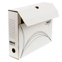 Короб архивный А4 г/карт  75мм вырубной замок белый арт.3010801 (Ст.50)