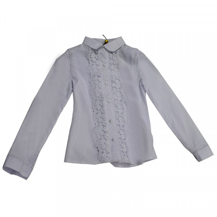 Блузка для девочки (MULTIBREND) длинный рукав цвет белый арт.456 размерный ряд 32/128-40/152