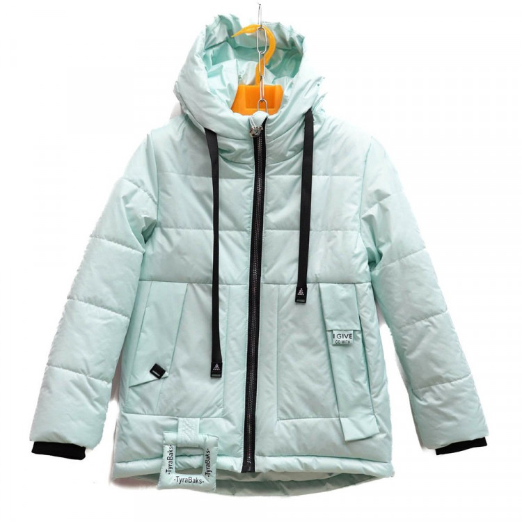 Куртка осенняя для девочки (Yikai) арт.jxx-917-1 размерный ряд 32/128-42/158 цвет бирюзовый