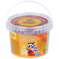 Магический песок зеленый 500г 2 формочки (Мульти-Пульти) обладает кинетическим эффектом арт.ПС_15800 / 540