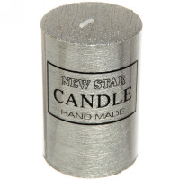 Свеча столбик "New Star ZD-072" 05*7,5см цв.серебро арт.114-140