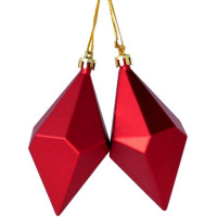 Фигурка на ёлку пластик 11см "Ромб" 02шт/наб. цв.красный арт.87027