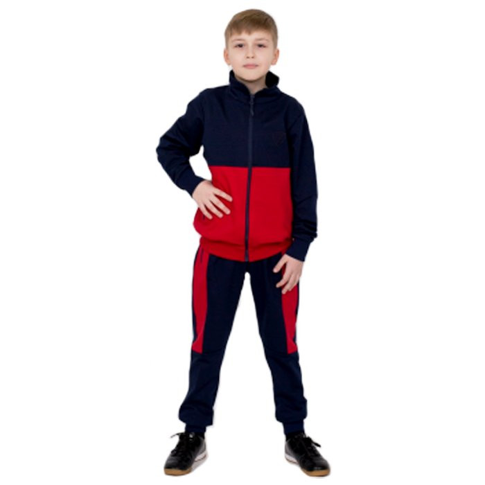 Костюм спортивный для мальчика арт.Т-0222 размер 36/140 трикотажный цвет красный/синий