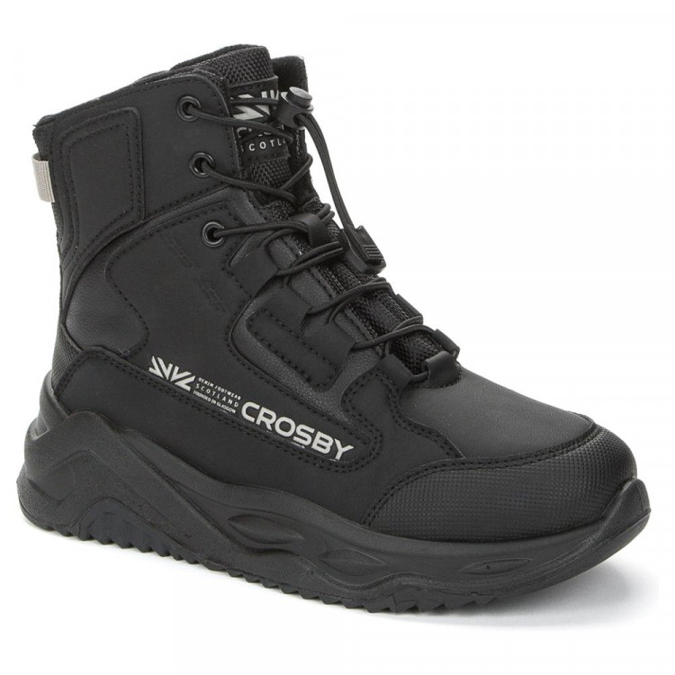 Ботинки для мальчика (CROSBY) черные верх-искусственная кожа подкладка -натуральная шерсть артикул 238169/04-01