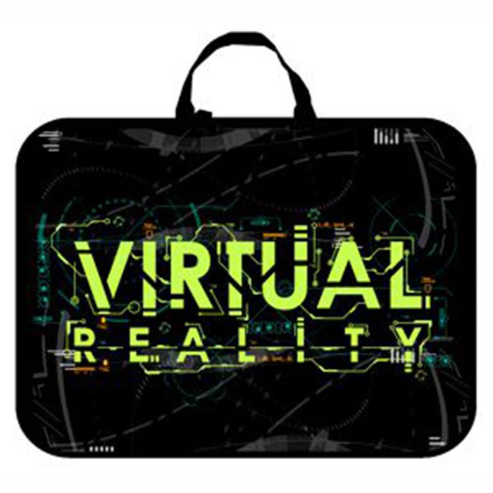 Папка А3 текстиль на молнии ручка-тесьма (Оникс) Virtual арт.ПМД3-20