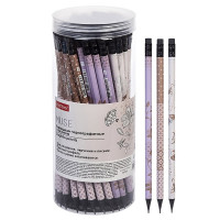 Карандаш чернографитный  Hatber с ластиком HB Muse круглый корпус арт.BL_083260 (Ст.72)