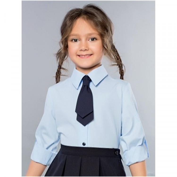 Блузка для девочки (Топтышка) длинный рукав цвет голубой арт.5098 размерный ряд 34/134-42/158