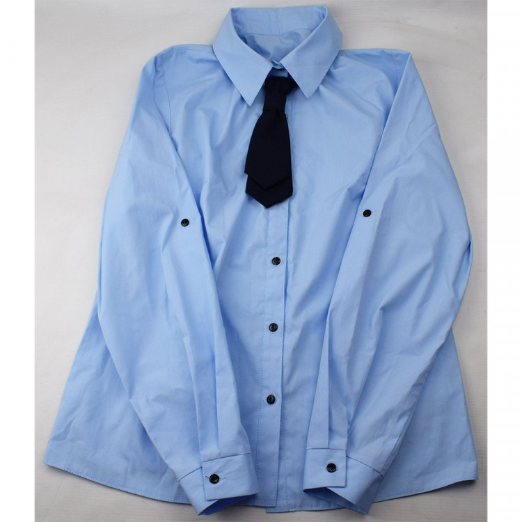 Блузка для девочки (Топтышка) длинный рукав цвет голубой арт.5098 размерный ряд 34/134-42/158