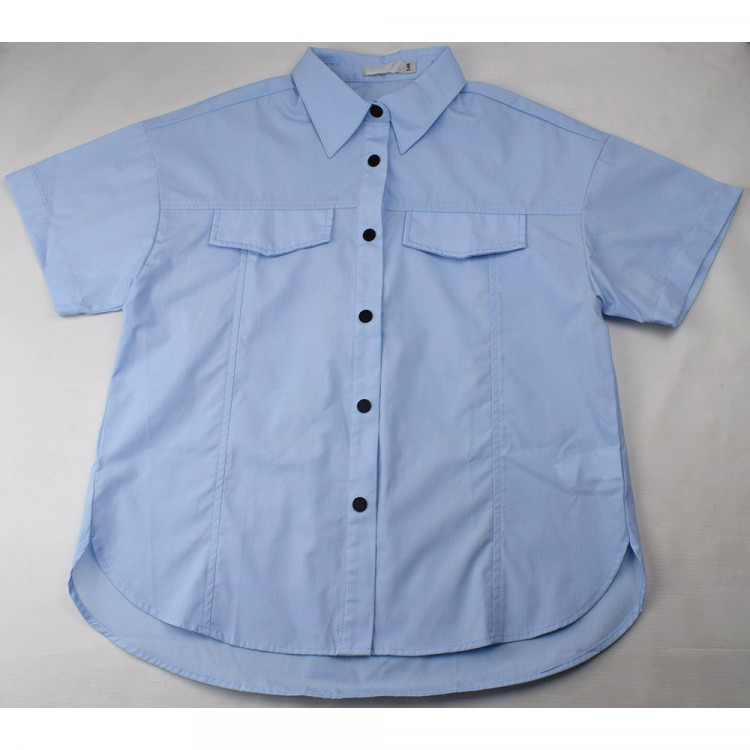 Блузка для девочки (Делорас) короткий рукав цвет голубой арт.63936СS размерный ряд 34/134-46/170