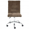 Кресло офиснок ZERO без подлокотников флок коричневый (6)