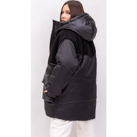 Парка зимняя удлиненная для девочки (OVAS) арт.БЛУМ цвет черный