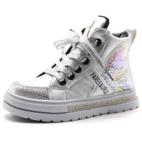 Ботинки для девочки (Колобок) серый верх-искусственная кожа подкладка - байка артикул kok-5707-08