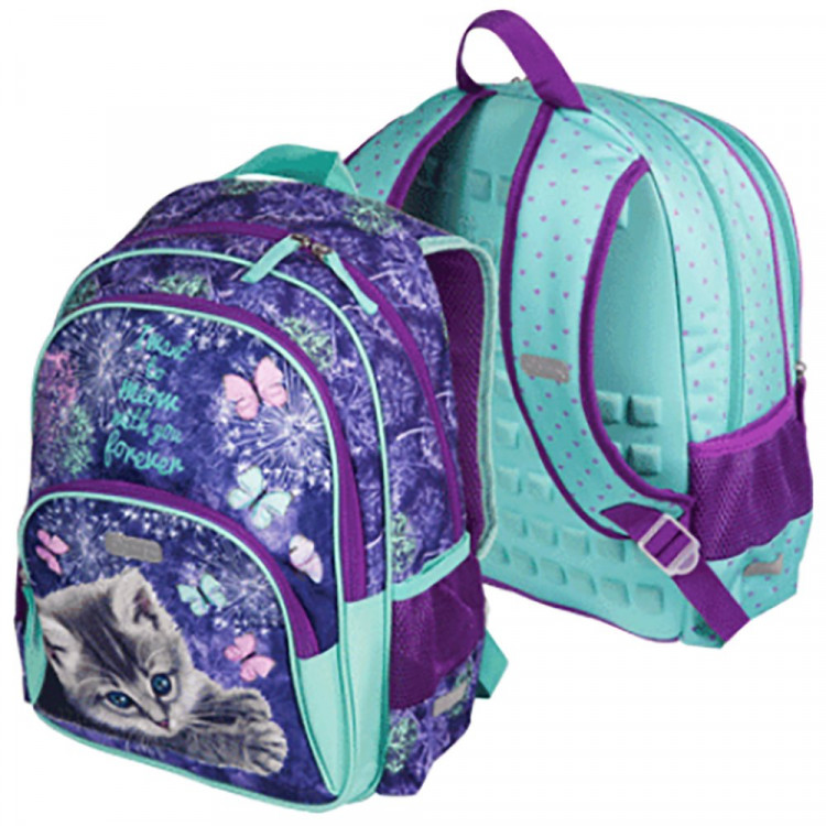 Рюкзак для девочек школьный (Attomex) Basic Cute Kitty 38x27x17см арт.7033358