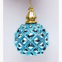 Шар стекло без упаковки /1шт/ 08см цв.голубой арт.79303