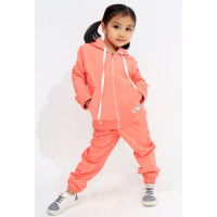 Костюм для девочки (MULTIBREND) артикул 267576 размерный ряд 28/110-34/134 (толстовка+брюки) цвет персиковый