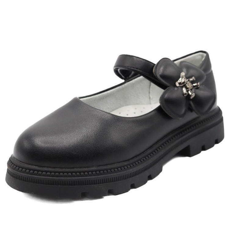 Туфли для девочки (Мышонок) черные верх-искусственная кожа подкладка- искусственная кожа артикул jwg-9061-12
