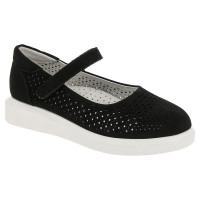 Туфли для девочки (Kenka) черный верх-искусственный нубук подкладка-натуральная кожа размерный ряд 30-35 арт.MWI_8940-1_BLACK_N