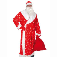 УЦЕНКАКостюм Дед Мороз красный (шап,шуба,вар,борода) р.56-58/188 оттеняет ворот розовым арт.1033-XL