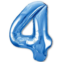 Шар фольгированный 102см Фигура "Цифра 4" синий арт.5155857