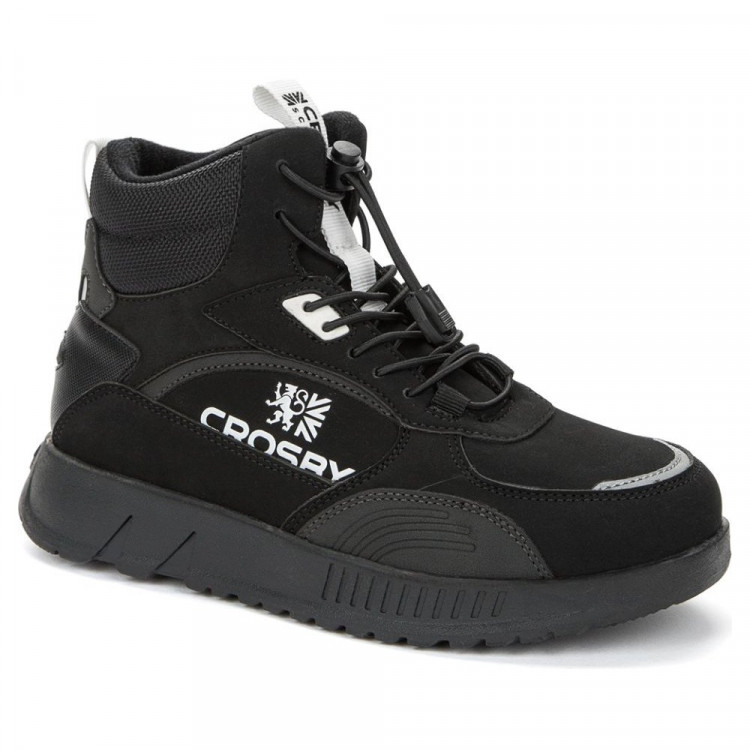 Ботинки для мальчика (CROSBY) черные верх-искусственный нубук подкладка-шерсть артикул 238208/02-03