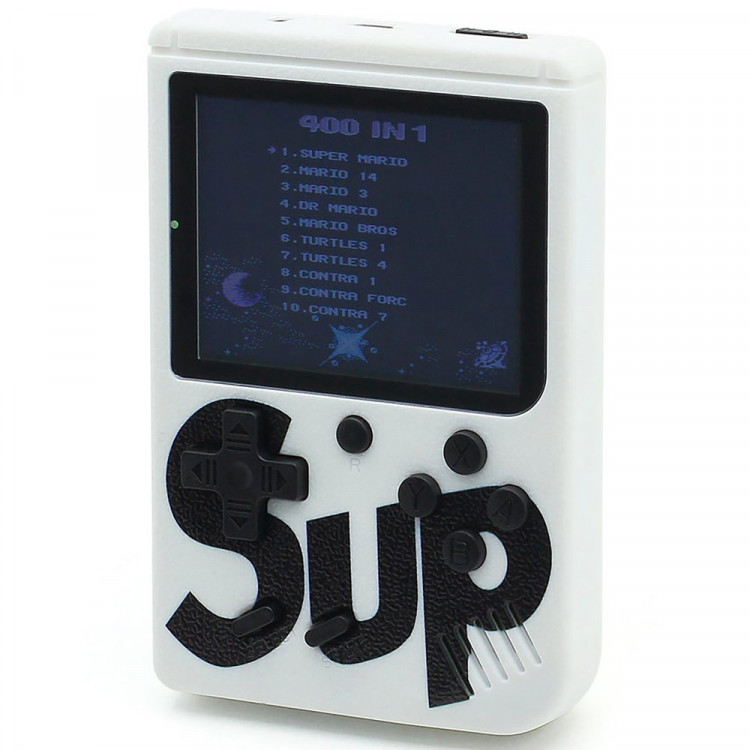 Портативная игровая приставка SUP GAME BOX 400 встроенных игр дисплей 2.8 цв.белый