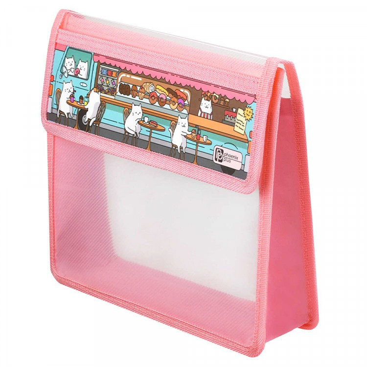 Папка школьная для тетрадей А5 на липучке 1 отделение Феникс Котокафе арт.72372