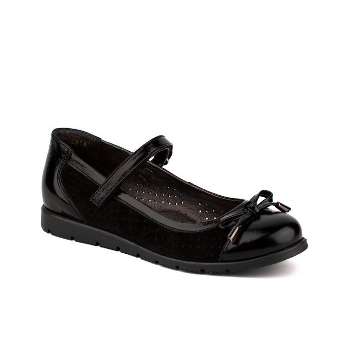 Туфли для девочки (Шаговита) черные верх-натуральная кожа подкладка-натуральная кожа размерный ряд 32-37 арт.63224