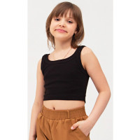 Топ для девочки подростковый арт.410002 размер 140-170 цвет черный 100% х/б