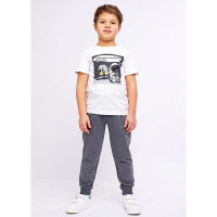 Брюки спортивные для мальчика арт.CLE 903345-01а размер 34/134-42/158 цвет меланж темно-серый