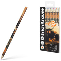 Карандаши цветные (ErichKrause) пластик Road Beast 12 цветов трехгранные 3мм арт.62932