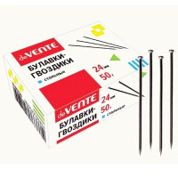 Булавка канцелярская 24мм 50г deVENTE картонная коробка гвоздики арт.4130700 (Ст.)