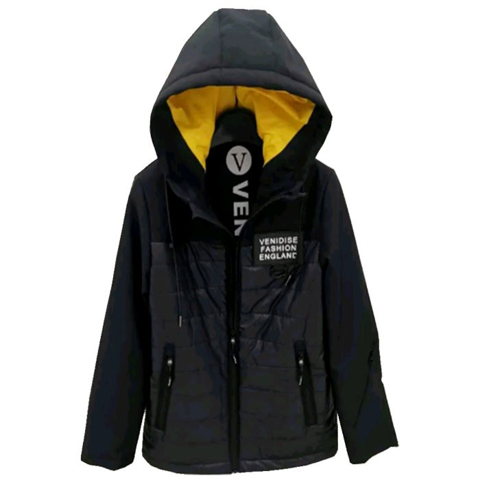 Куртка осенняя  для мальчика (VENEDISE) арт.89608 размерный ряд 36/140-44/170 цвет черный