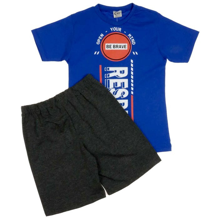 Комплект для мальчика арт.NNK 43004 размер 38/146-44/164 (футболка+шорты) цвет синий